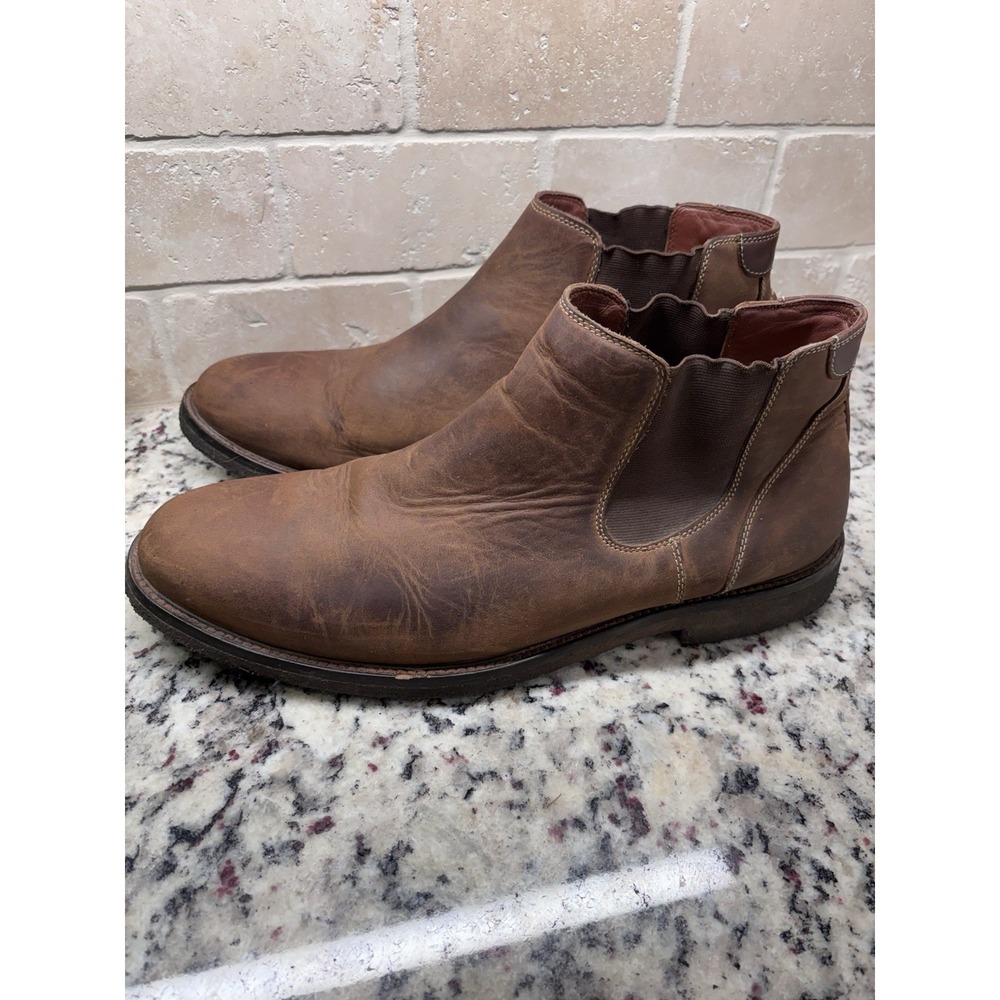 Johnson & Murphy Men's Brown Nubuck‎  Leather Chelsea Ankle  Boots 13M